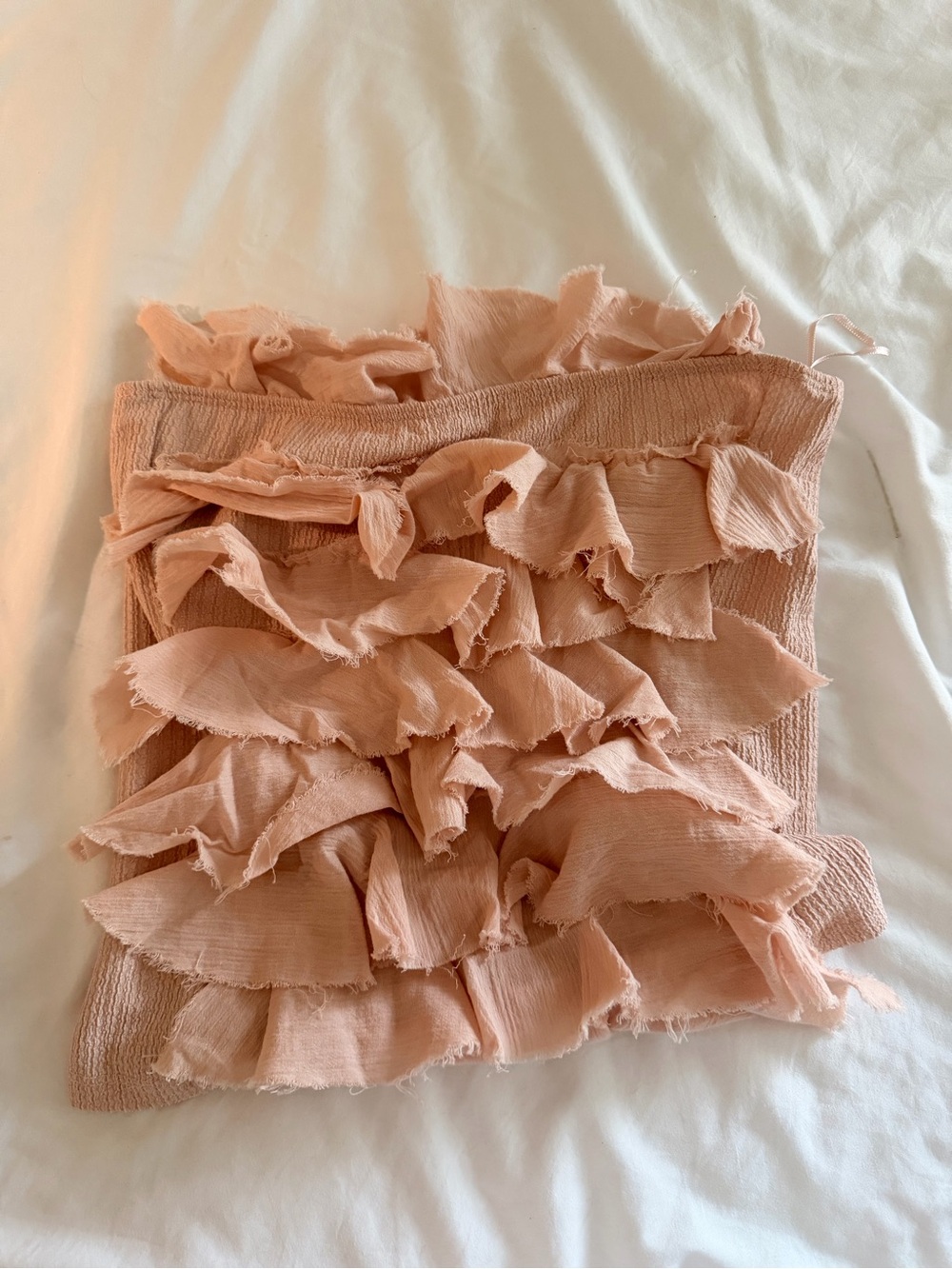 Zara Peachy Pink Ruffle tube top